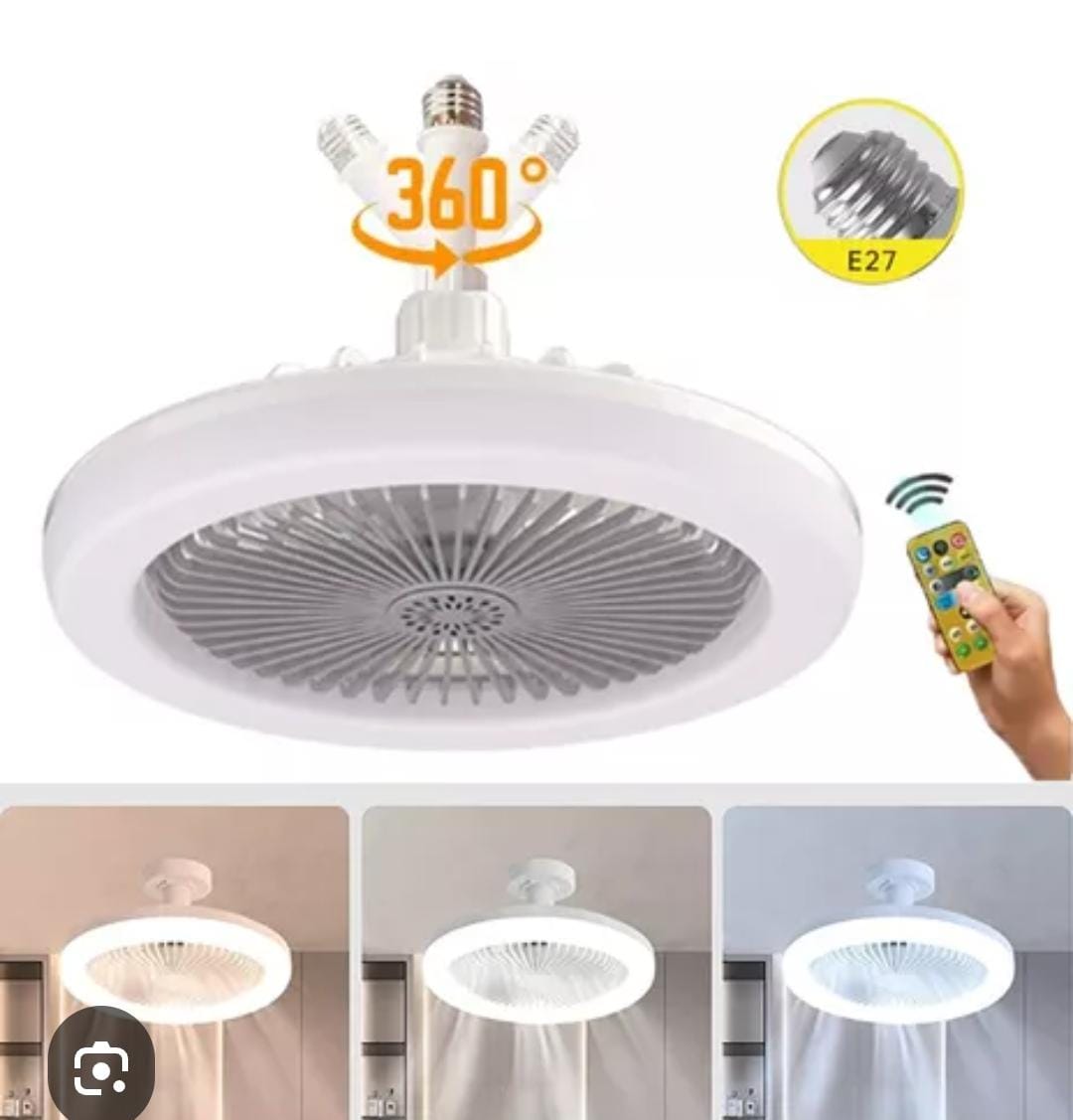 VENTILADOR DE TECHO Y LUZ LED CON CONTROL